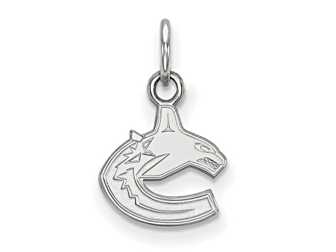 Rhodium Over Sterling Silver NHL LogoArt Vancouver Canucks Extra Small Pendant