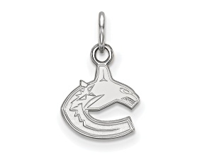 Rhodium Over Sterling Silver NHL LogoArt Vancouver Canucks Extra Small Pendant