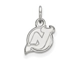 Rhodium Over Sterling Silver NHL LogoArt New Jersey Devils Extra Small Pendant