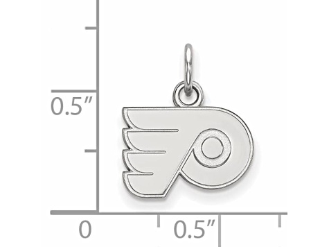 Rhodium Over Sterling Silver NHL LogoArt Philadelphia Flyers Extra Small Pendant