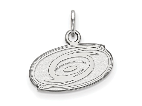 Rhodium Over Sterling Silver NHL LogoArt Carolina Hurricanes Extra Small Pendant