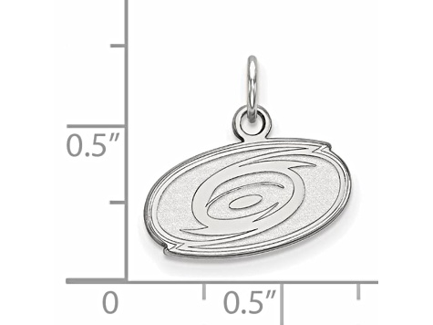 Rhodium Over Sterling Silver NHL LogoArt Carolina Hurricanes Extra Small Pendant