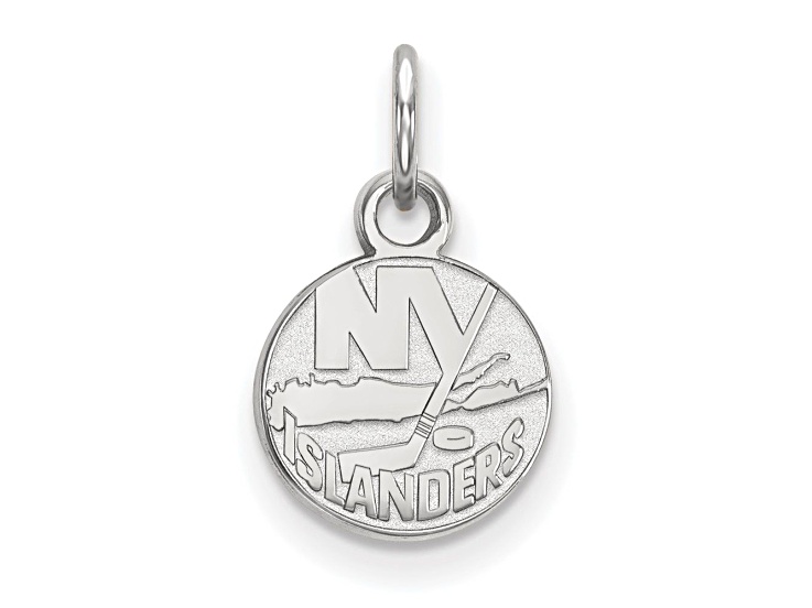 Rhodium Over Sterling Silver NHL LogoArt New York Islanders Extra Small Pendant