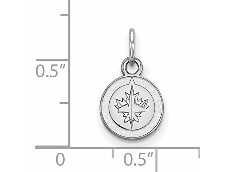 Rhodium Over Sterling Silver NHL LogoArt Winnipeg Jets Extra Small Pendant