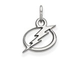 Rhodium Over Sterling Silver NHL LogoArt Tampa Bay Lightning Extra Small Pendant