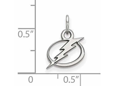 Rhodium Over Sterling Silver NHL LogoArt Tampa Bay Lightning Extra Small Pendant