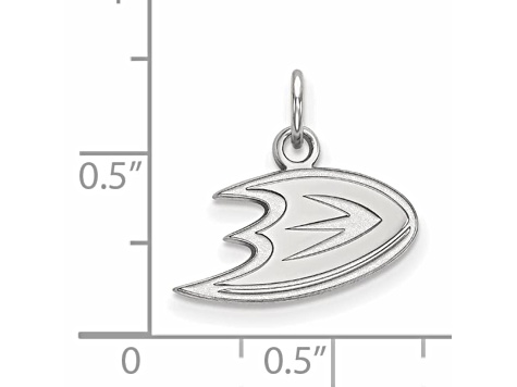 Rhodium Over Sterling Silver NHL LogoArt Anaheim Ducks Extra Small Pendant