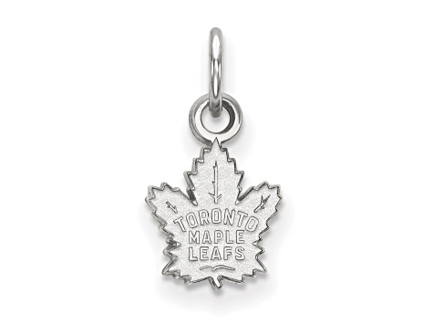 Rhodium Over Sterling Silver NHL LogoArt Toronto Maple Leafs Extra Small Pendant