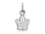 Rhodium Over Sterling Silver NHL LogoArt Toronto Maple Leafs Extra Small Pendant