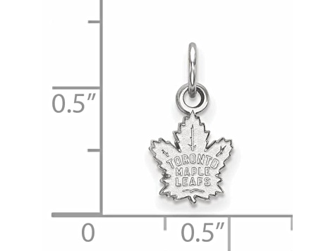 Rhodium Over Sterling Silver NHL LogoArt Toronto Maple Leafs Extra Small Pendant