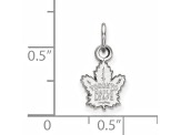 Rhodium Over Sterling Silver NHL LogoArt Toronto Maple Leafs Extra Small Pendant