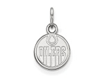 Rhodium Over Sterling Silver NHL LogoArt Edmonton Oilers Extra Small Pendant
