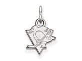 Rhodium Over Sterling Silver NHL LogoArt Pittsburgh Penguins Extra Small Pendant