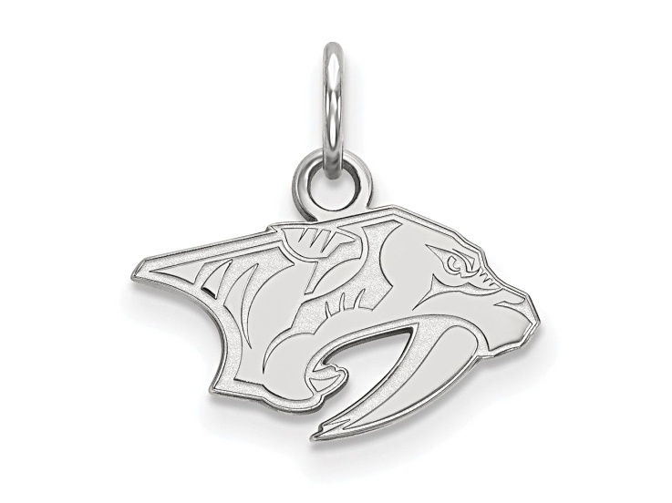 Rhodium Over Sterling Silver NHL LogoArt Nashville Predators Extra Small Pendant