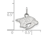 Rhodium Over Sterling Silver NHL LogoArt Nashville Predators Extra Small Pendant