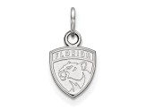 Rhodium Over Sterling Silver NHL LogoArt Florida Panthers Extra Small Pendant