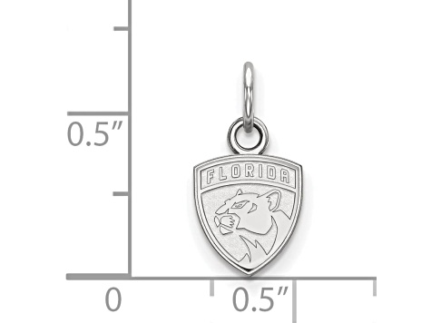 Rhodium Over Sterling Silver NHL LogoArt Florida Panthers Extra Small Pendant