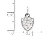 Rhodium Over Sterling Silver NHL LogoArt Florida Panthers Extra Small Pendant