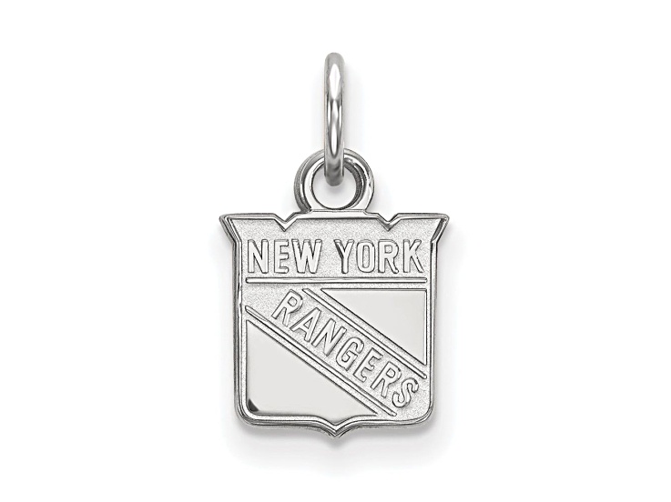 Rhodium Over Sterling Silver NHL LogoArt New York Rangers Extra Small Pendant
