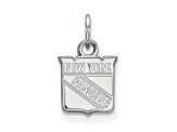 Rhodium Over Sterling Silver NHL LogoArt New York Rangers Extra Small Pendant