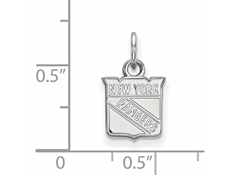 Rhodium Over Sterling Silver NHL LogoArt New York Rangers Extra Small Pendant