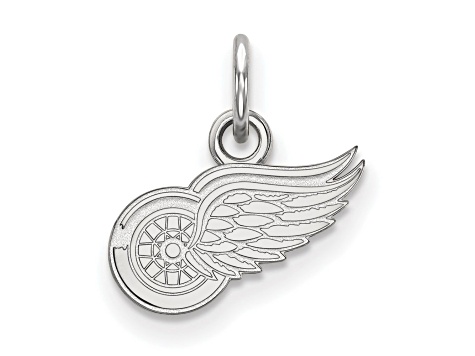 Rhodium Over Sterling Silver NHL LogoArt Detroit Red Wings Extra Small Pendant