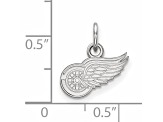 Rhodium Over Sterling Silver NHL LogoArt Detroit Red Wings Extra Small Pendant