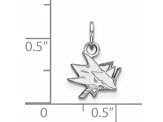 Rhodium Over Sterling Silver NHL LogoArt San Jose Sharks Extra Small Pendant