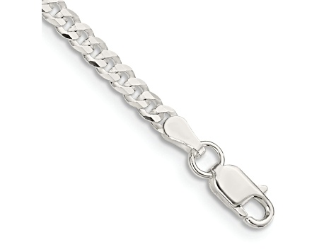 Sterling Silver 3.15mm Flat Curb Chain Bracelet