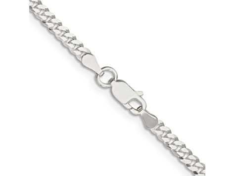 Sterling Silver 3.15mm Flat Curb Chain Bracelet