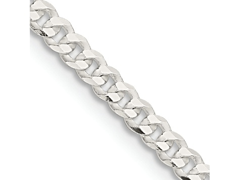 Sterling Silver 3.15mm Flat Curb Chain Bracelet