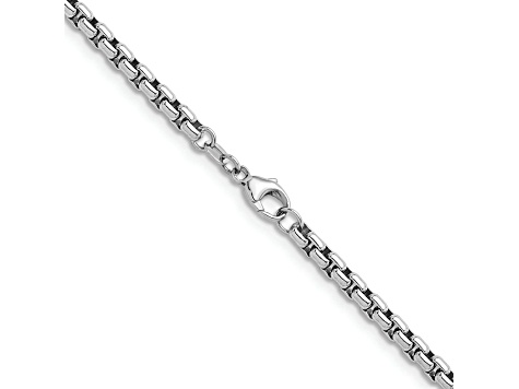 Rhodium Over Sterling Silver 4.0mm Box 18 Inch Chain - 123NWB | JTV