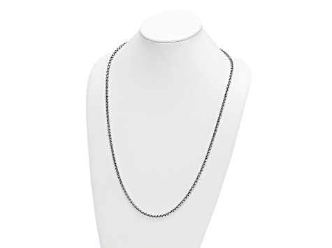 Rhodium Over Sterling Silver 4.0mm Box 18 Inch Chain - 123NWB | JTV