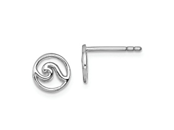 Picture of Rhodium Over Sterling Silver Polished Wave Post Earrings