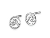 Rhodium Over Sterling Silver Polished Wave Post Earrings