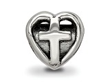 Sterling Silver Heart with Cross Bead