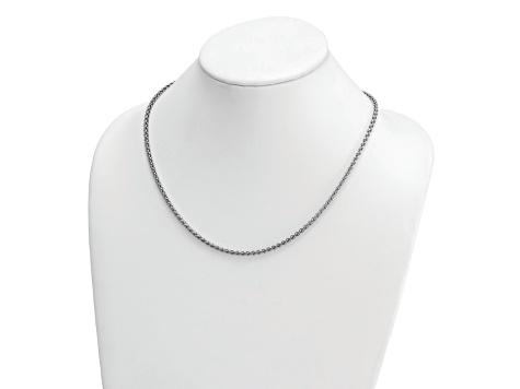 Rhodium Over Sterling Silver 3.0mm Wheat 24 Inch Chain - 1250YC | JTV