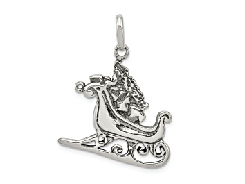 Picture of Sterling Silver Antiqued Sleigh Charm