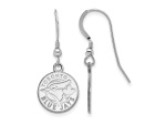 Rhodium Over Sterling Silver MLB LogoArt Toronto Blue Jays Athletics Dangle Earrings