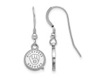 Rhodium Over Sterling Silver MLB LogoArt Milwaukee Brewers Dangle Earrings