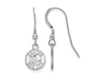 Rhodium Over Sterling Silver MLB LogoArt Boston Red Sox Dangle Earrings