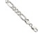 Sterling Silver 8mm Pavé Flat Figaro Chain Bracelet