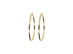 18K Yellow Gold Over Sterling Silver Polished 2-1/2" Hoop Earrings