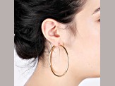 18K Yellow Gold Over Sterling Silver Polished 2-1/2" Hoop Earrings