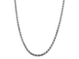 Rhodium Over Sterling Silver 4.75mm Diamond-cut Rope Chain