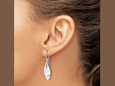 Rhodium Over Sterling Silver Brushed and Polished Dangle Shepard Hook ...