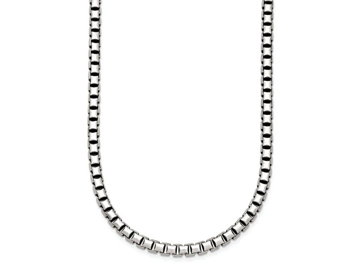Sterling Silver Antiqued and Satin 4.0mm Box 18 Inch Chain