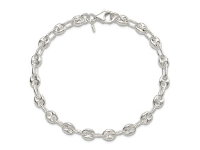 Sterling Silver Polished Fancy Link Bracelet