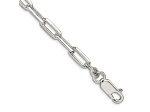 Sterling Silver 4.25mm Elongated Open Link Chain Bracelet