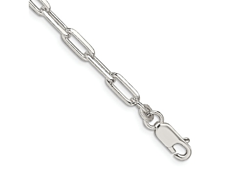 Sterling Silver 4.25mm Elongated Open Link Chain Bracelet